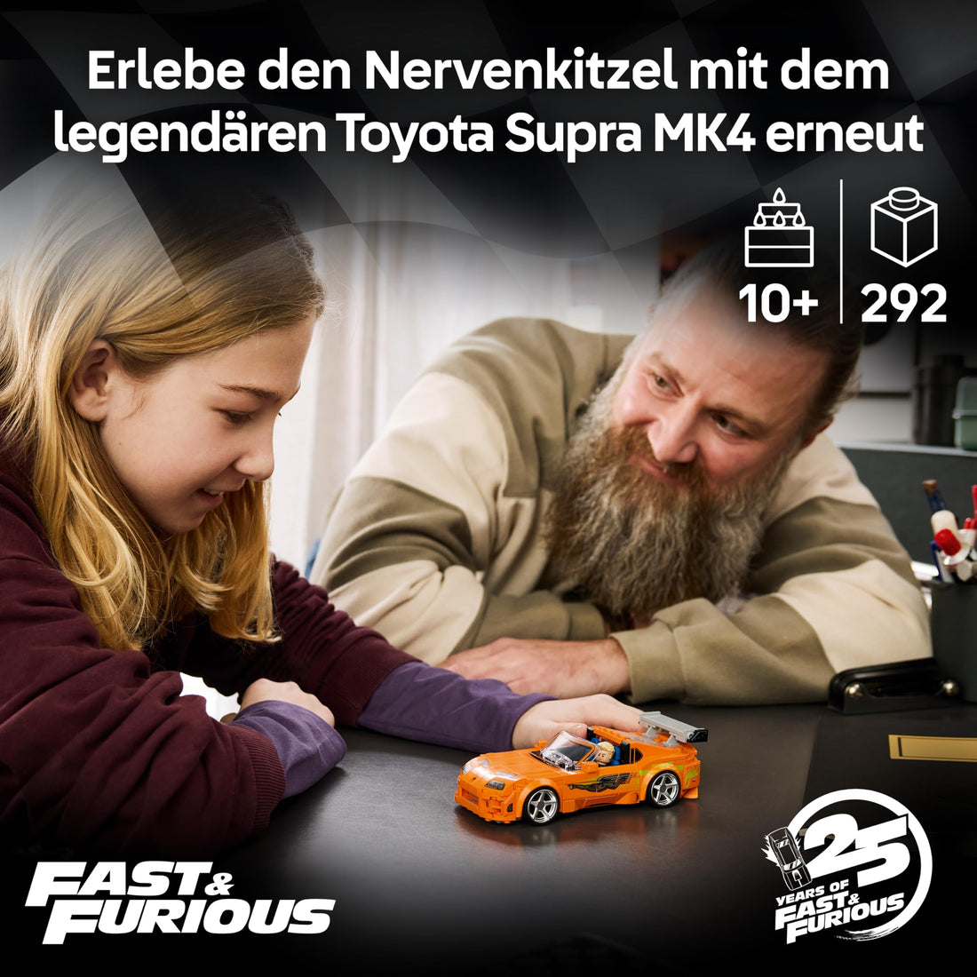 LEGO Speed Champions The Fast and The Furious Toyota Supra MK4 - Auto Spielzeug - Modellbau mit Bryan O&